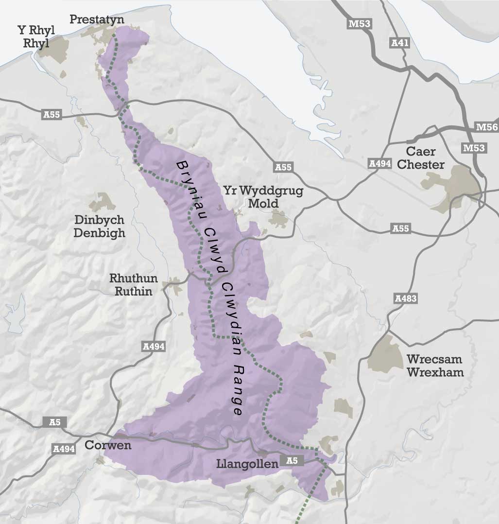 Getting to the Clwydian Range AONB
