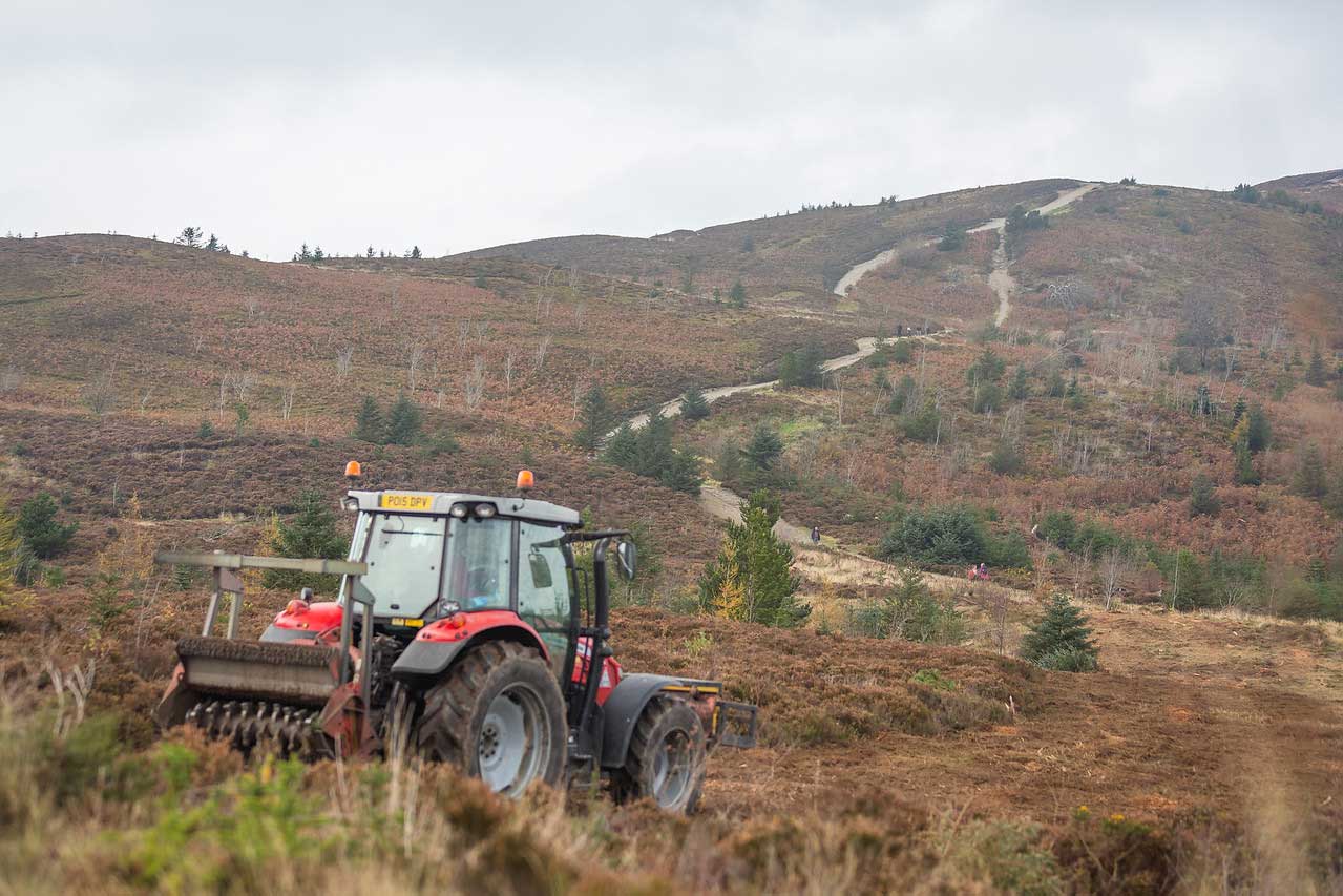 *Heather cutting Moel Famau