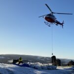 Helicopter in snow
