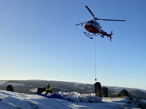 Help-heli yn Ninas Brân!