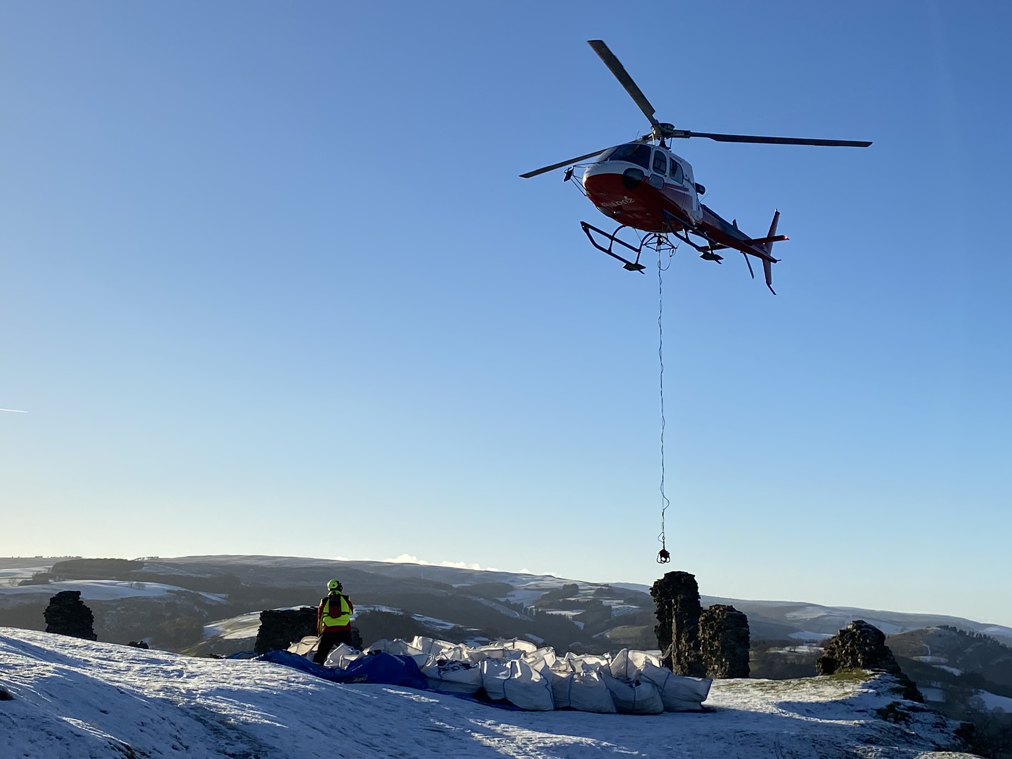 Helicopter in snow