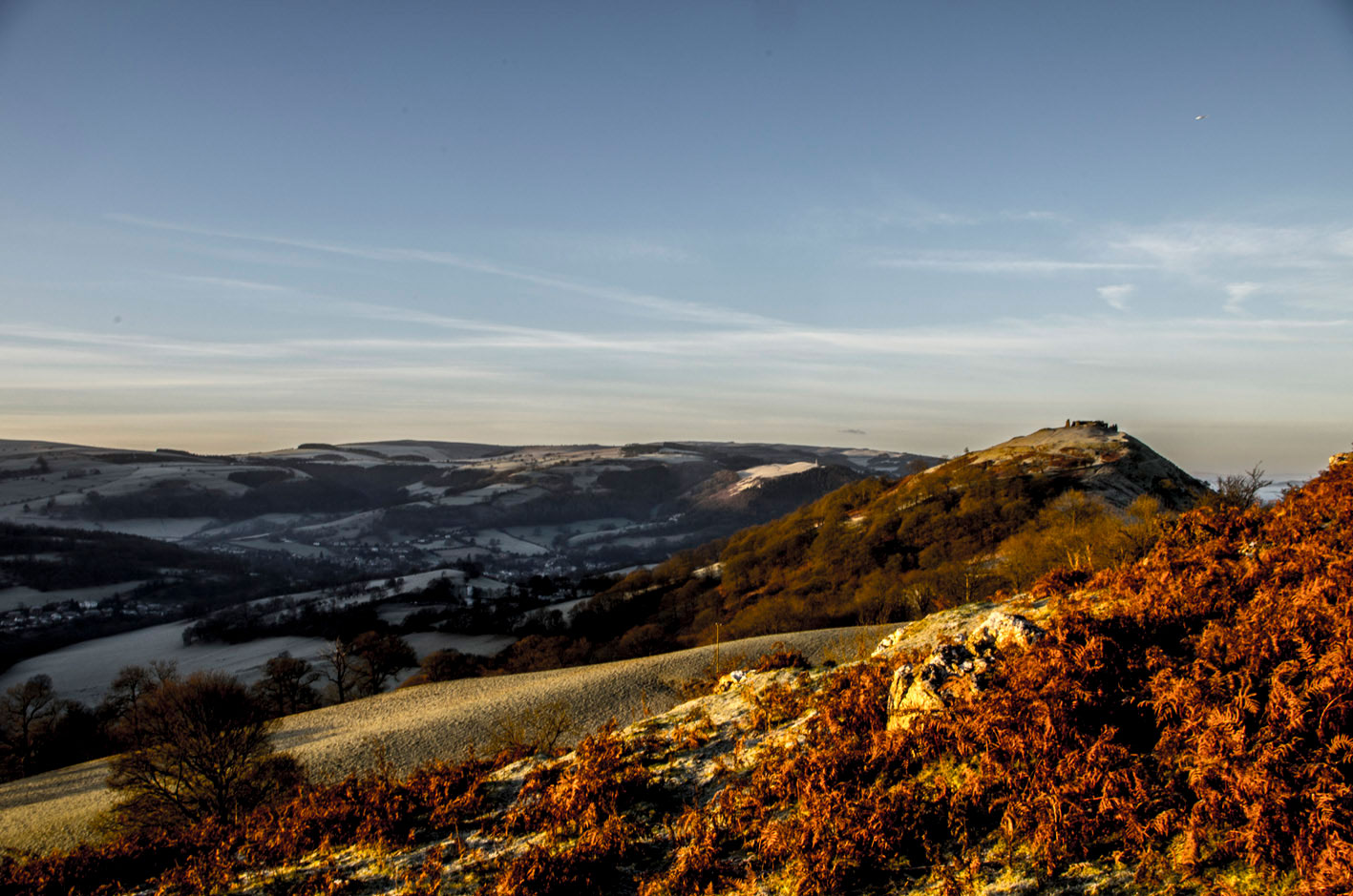 Castell Dinas Bran in frost