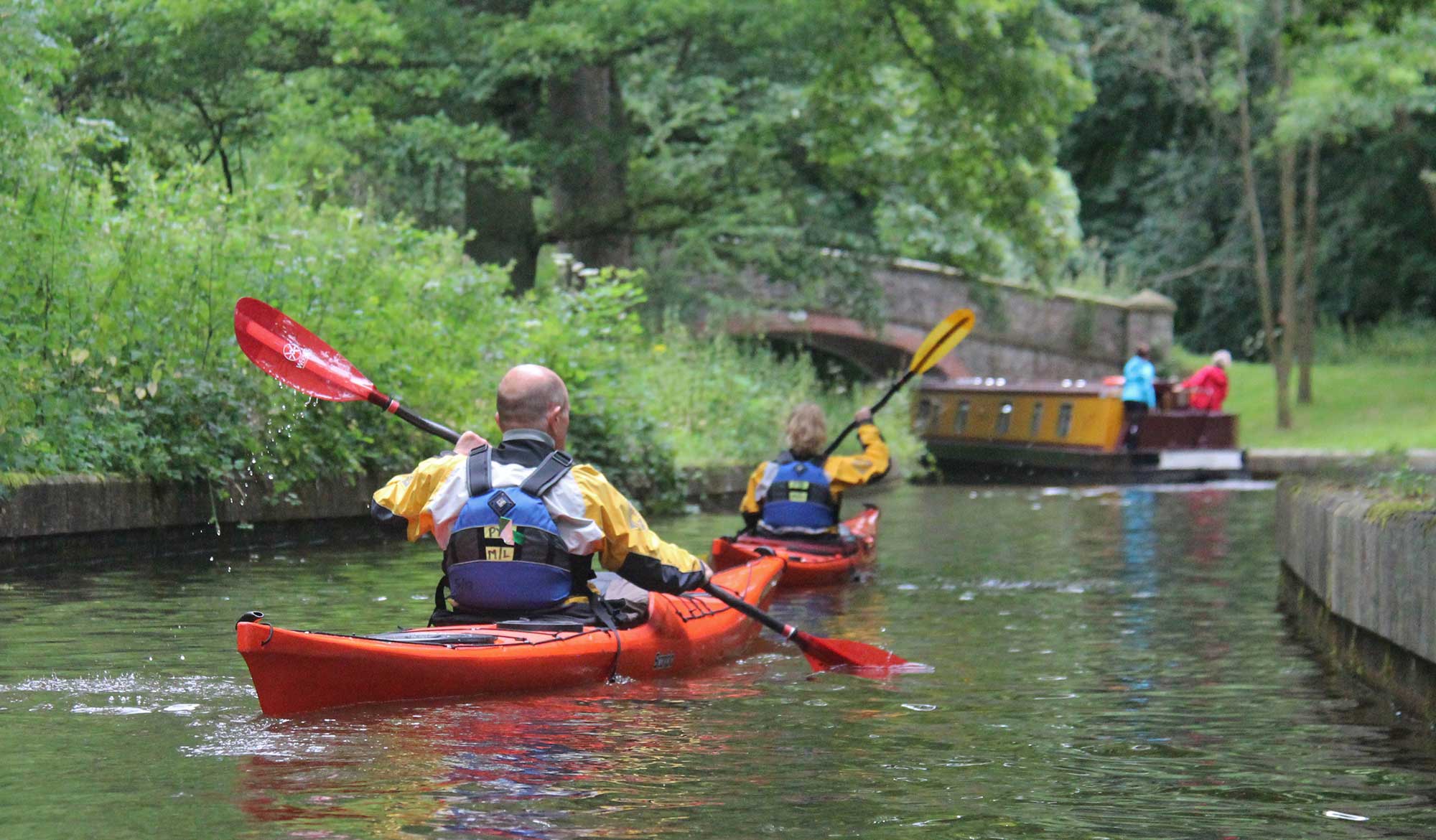 Kayaking on Llangollen Canal